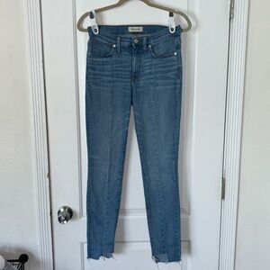 Madewell 9” high-rise skinny jeans 27 stretch raw hem